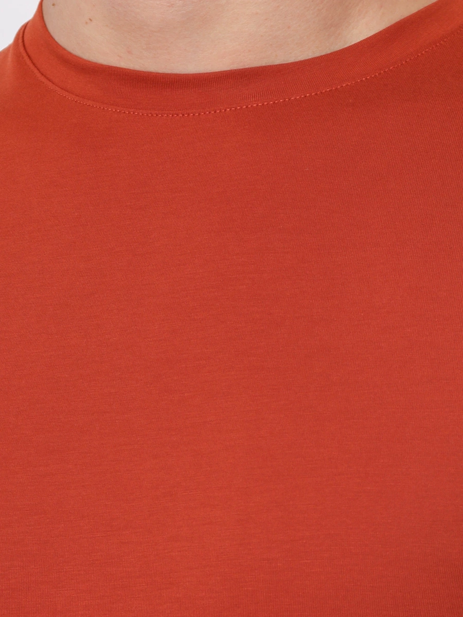 Терракотовая футболка из эластичного хлопка